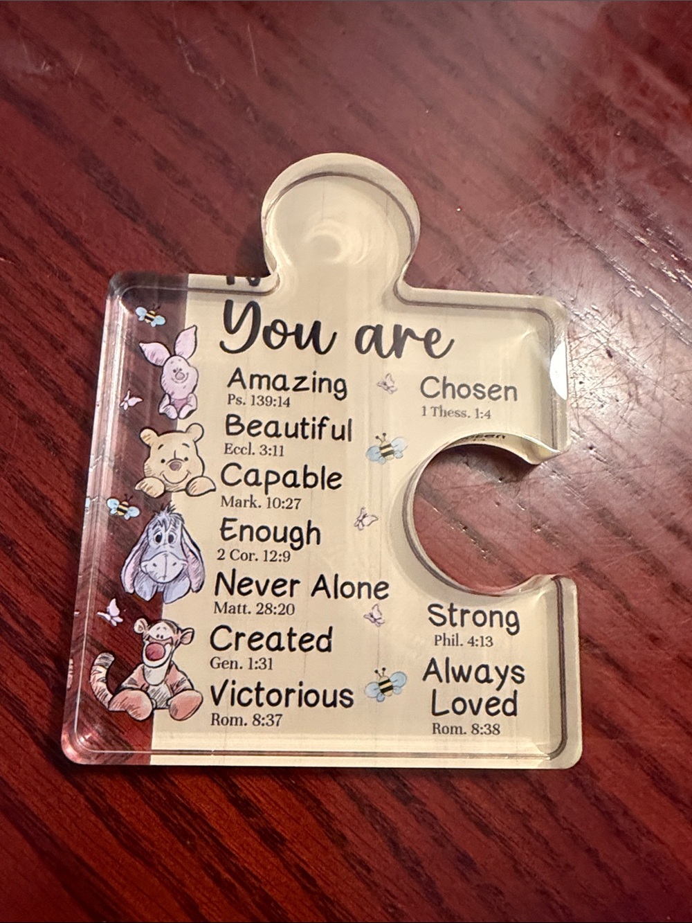 ✴️New✴️Inspirational Winnie-the-Pooh Puzzle Piece Decor